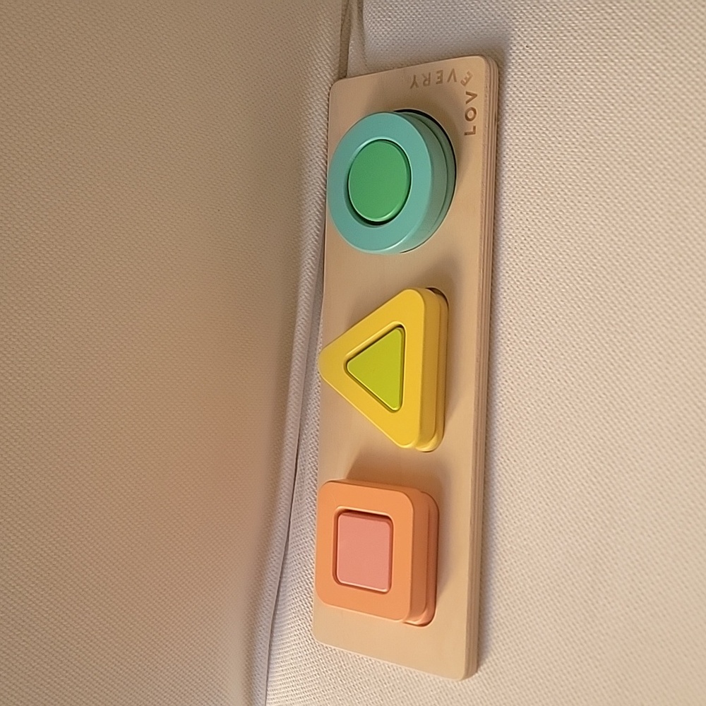Lovevery Stacking Shape Puzzle - Pastel Peach, Yellow & Mint
